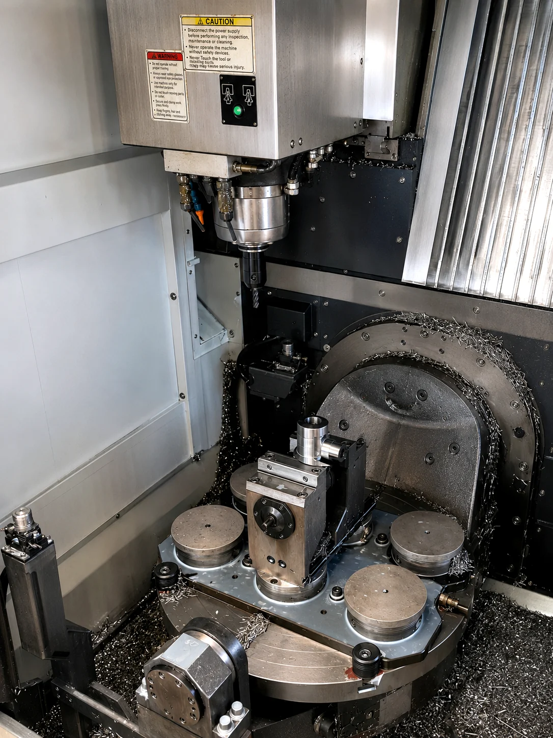 Interno del centro di lavoro a 5 assi Litz LU-620