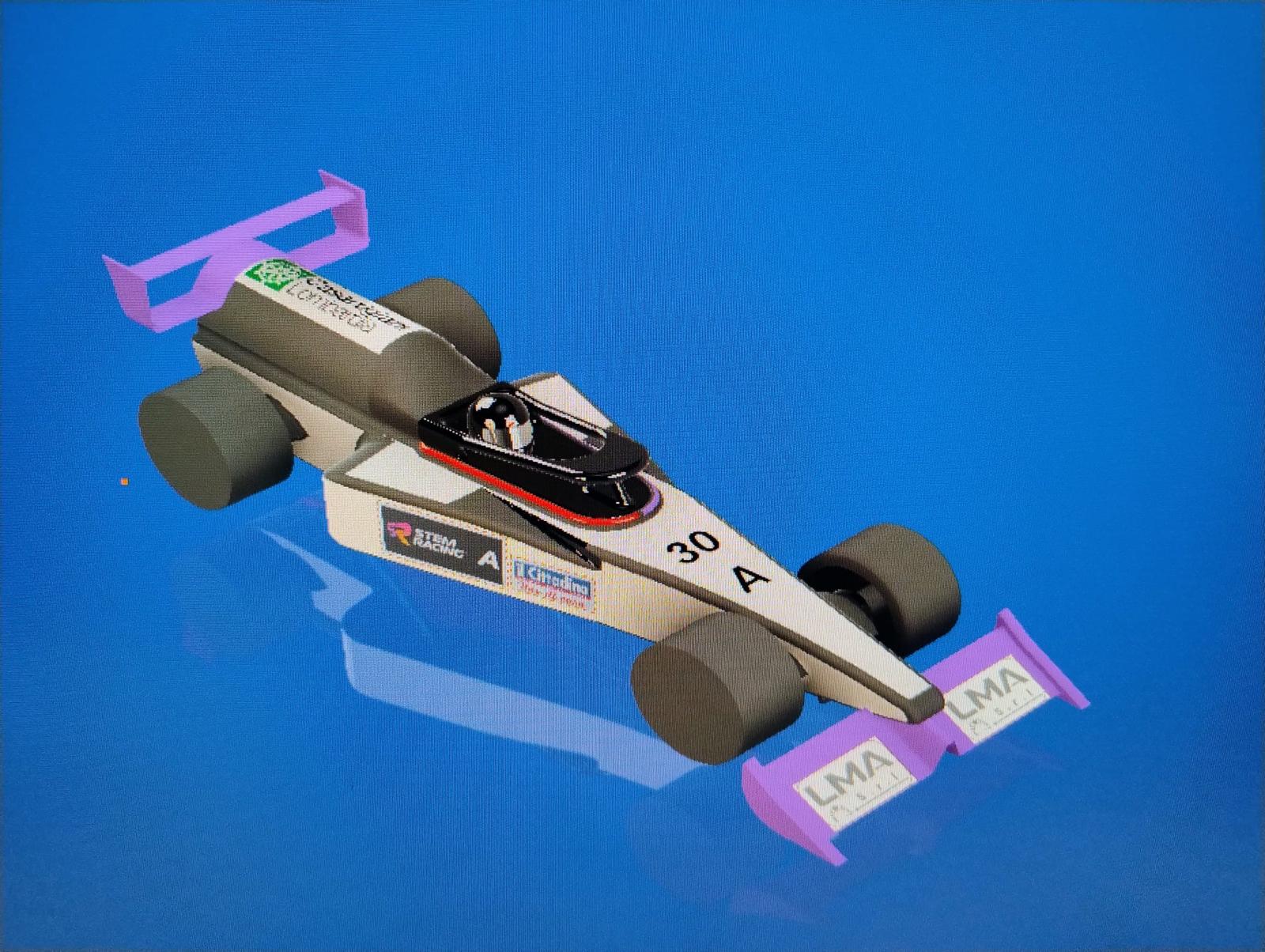 Modello digitale della monoposto sviluppata per il progetto Volta Corse